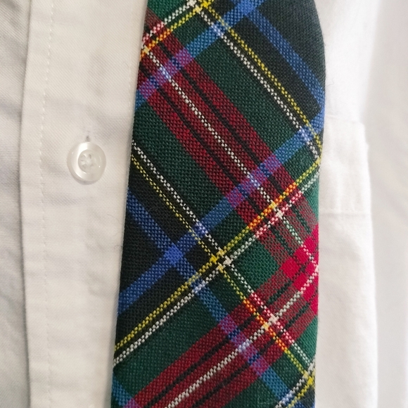 INGLES BUCHAN Tie Necktie Pure Wool Woven In Scotland Tartan Plaid Checks - Picture 2 of 8